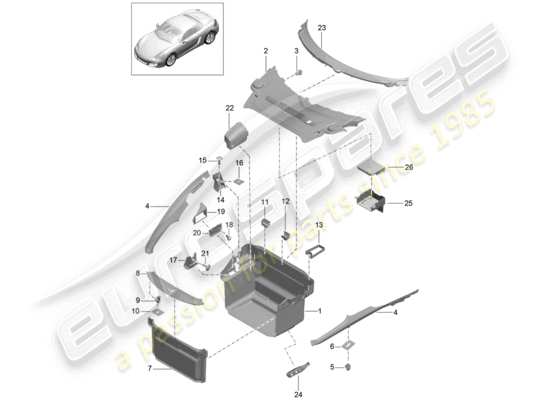 a part diagram from the Porsche Boxster 981 parts catalogue