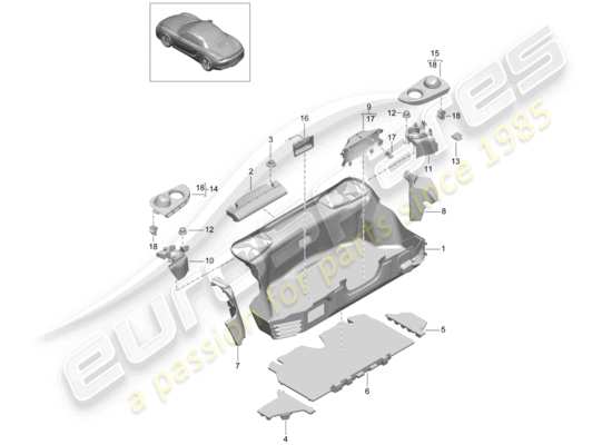 a part diagram from the Porsche Boxster 981 parts catalogue