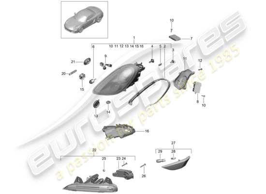 a part diagram from the Porsche Boxster 981 (2012) parts catalogue