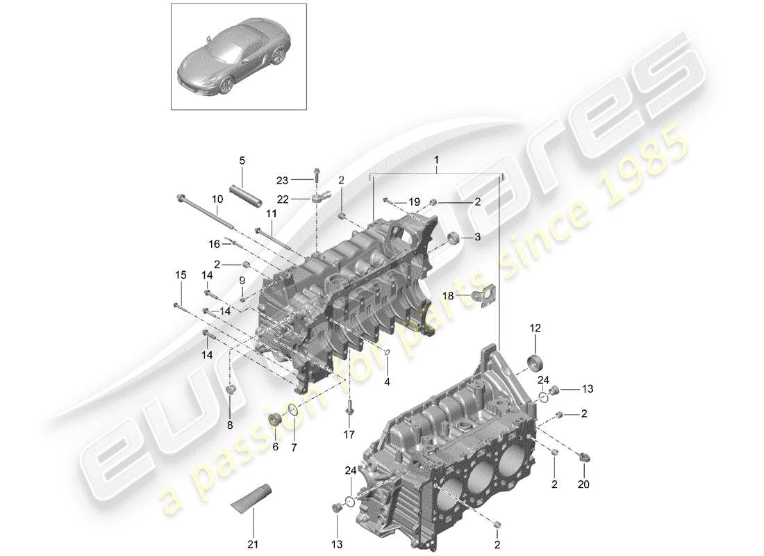 Porsche Boxster 981 (2013) crankcase Part Diagram