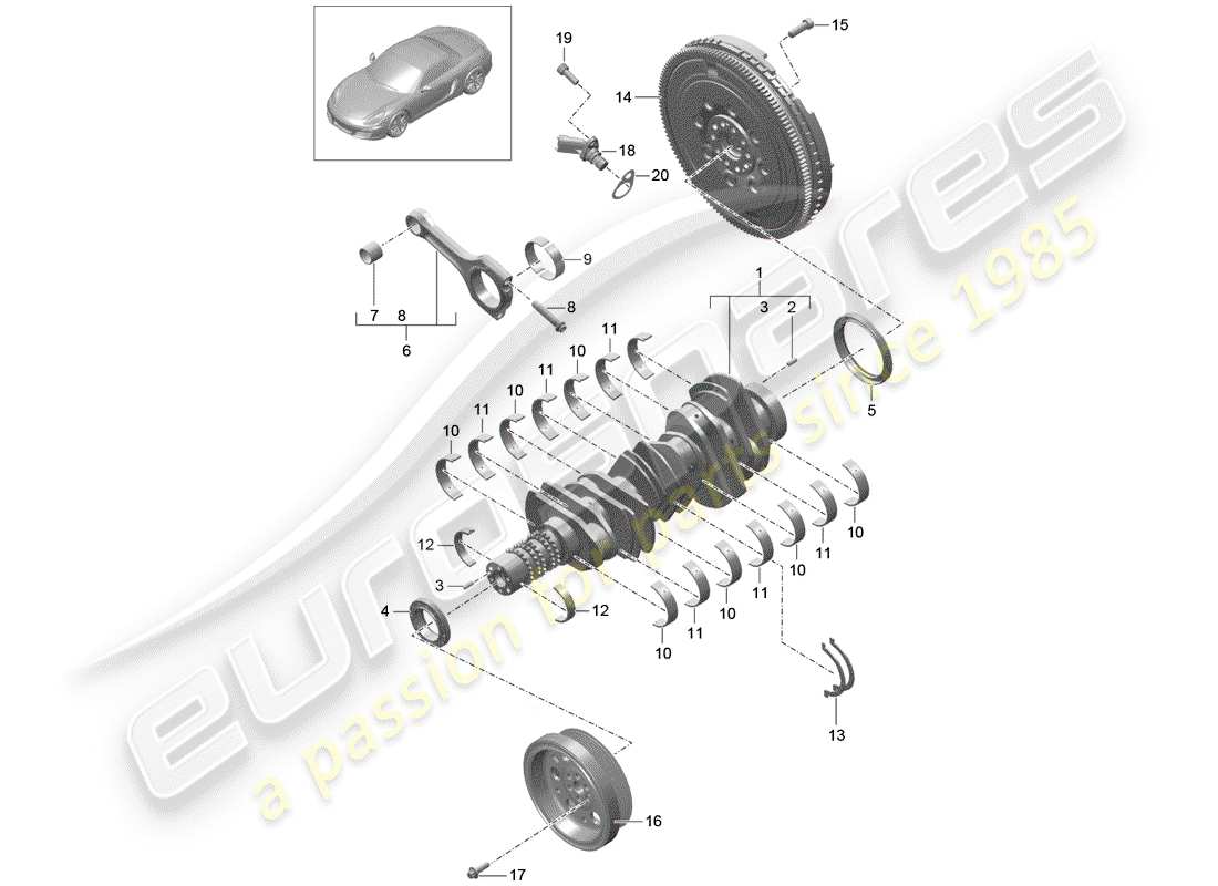 Porsche Boxster 981 (2013) crankshaft Part Diagram