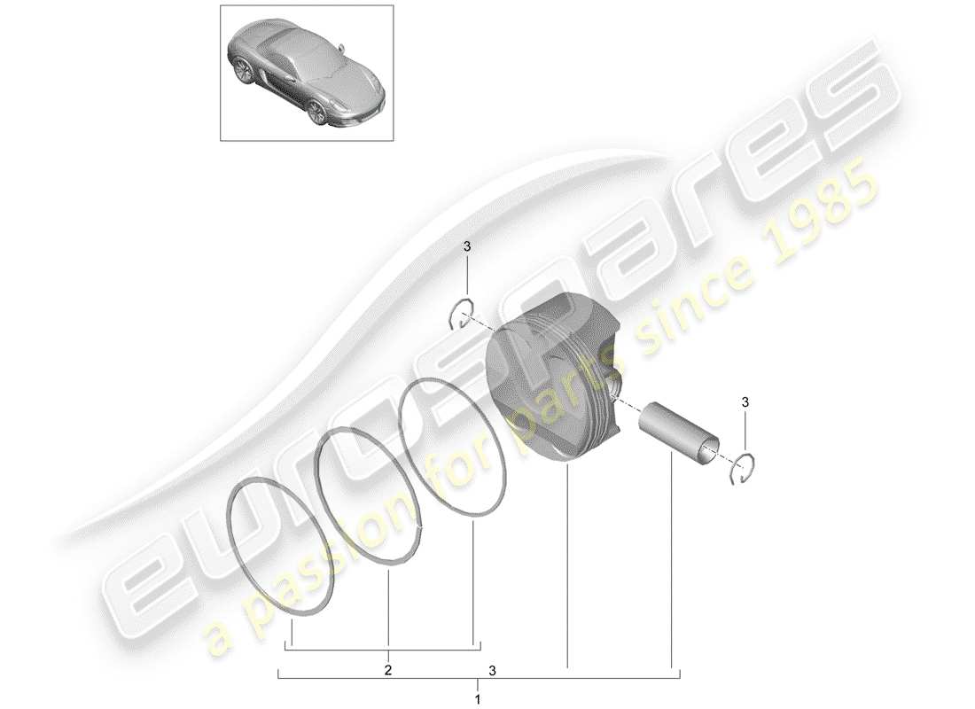 Porsche Boxster 981 (2013) PISTON Part Diagram