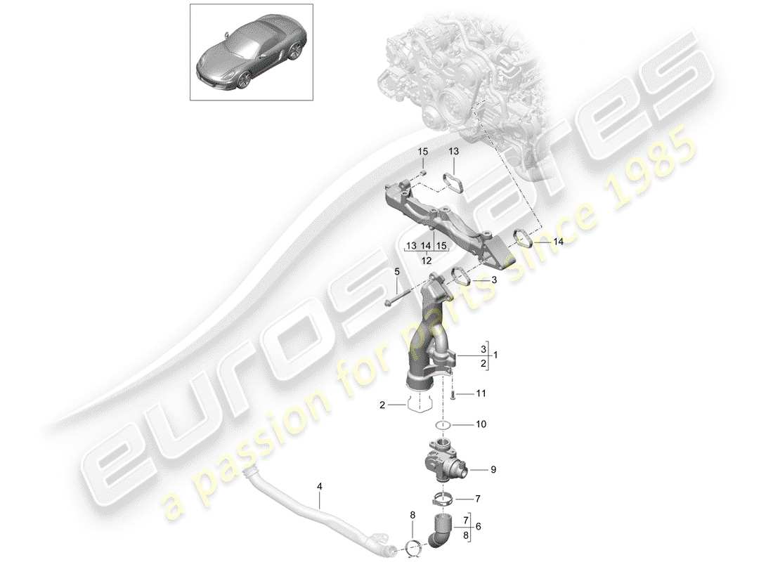 Porsche Boxster 981 (2013) sub-frame Part Diagram
