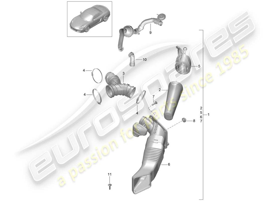 Porsche Boxster 981 (2013) AIR CLEANER Part Diagram