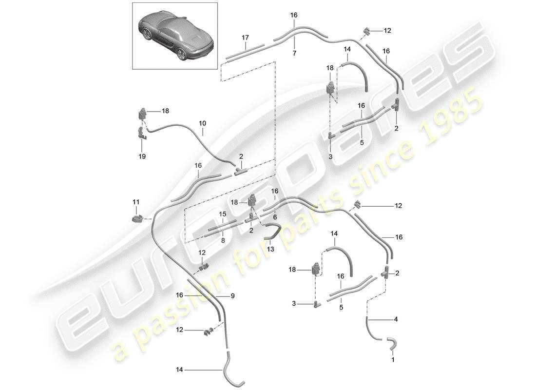 Porsche Boxster 981 (2013) VACUUM SYSTEM Part Diagram