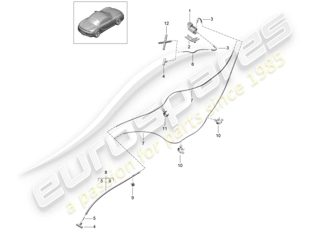 Porsche Boxster 981 (2013) Exhaust System Part Diagram