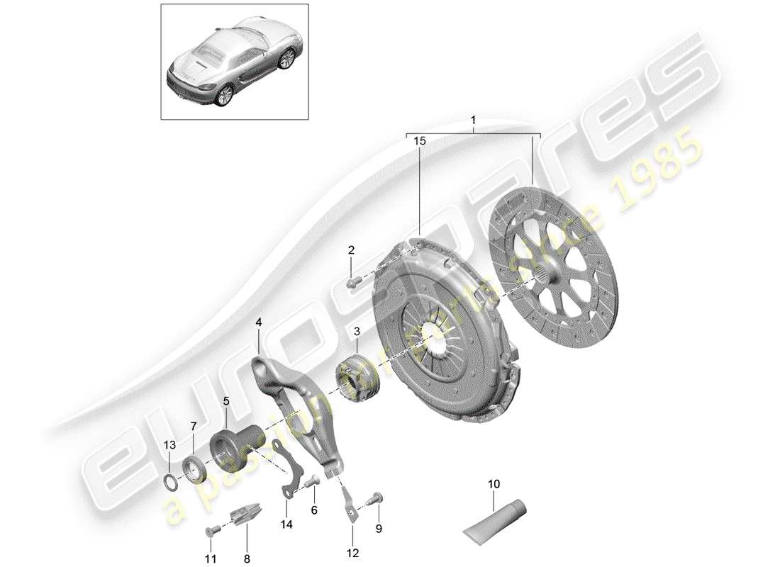 Porsche Boxster 981 (2013) clutch Part Diagram