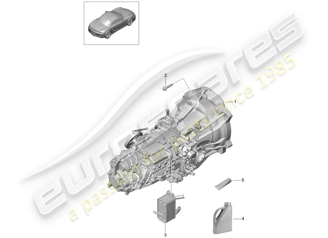Porsche Boxster 981 (2013) MANUAL GEARBOX Part Diagram
