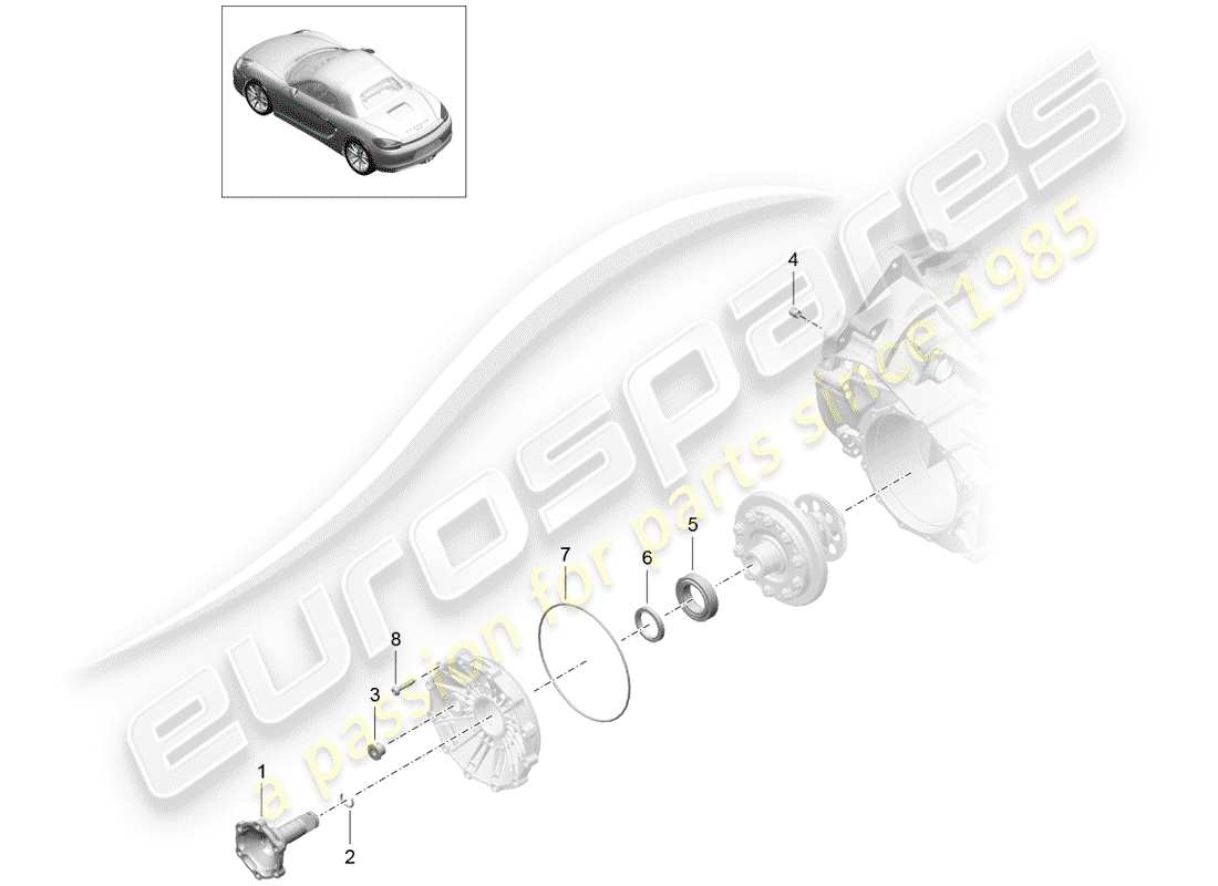 Porsche Boxster 981 (2013) MANUAL GEARBOX Part Diagram