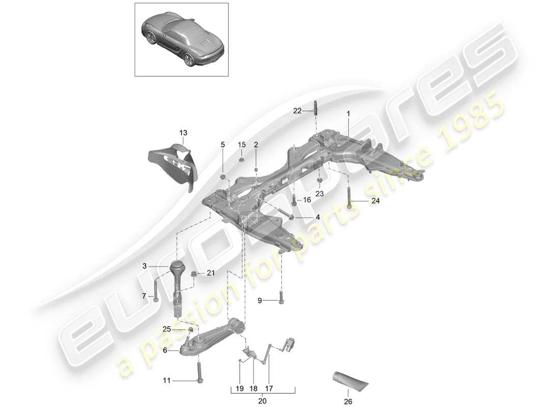 Porsche Boxster 981 (2013) CROSS MEMBER Part Diagram