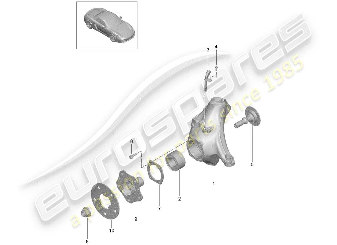 Porsche Boxster 981 (2013) wheel carrier Part Diagram