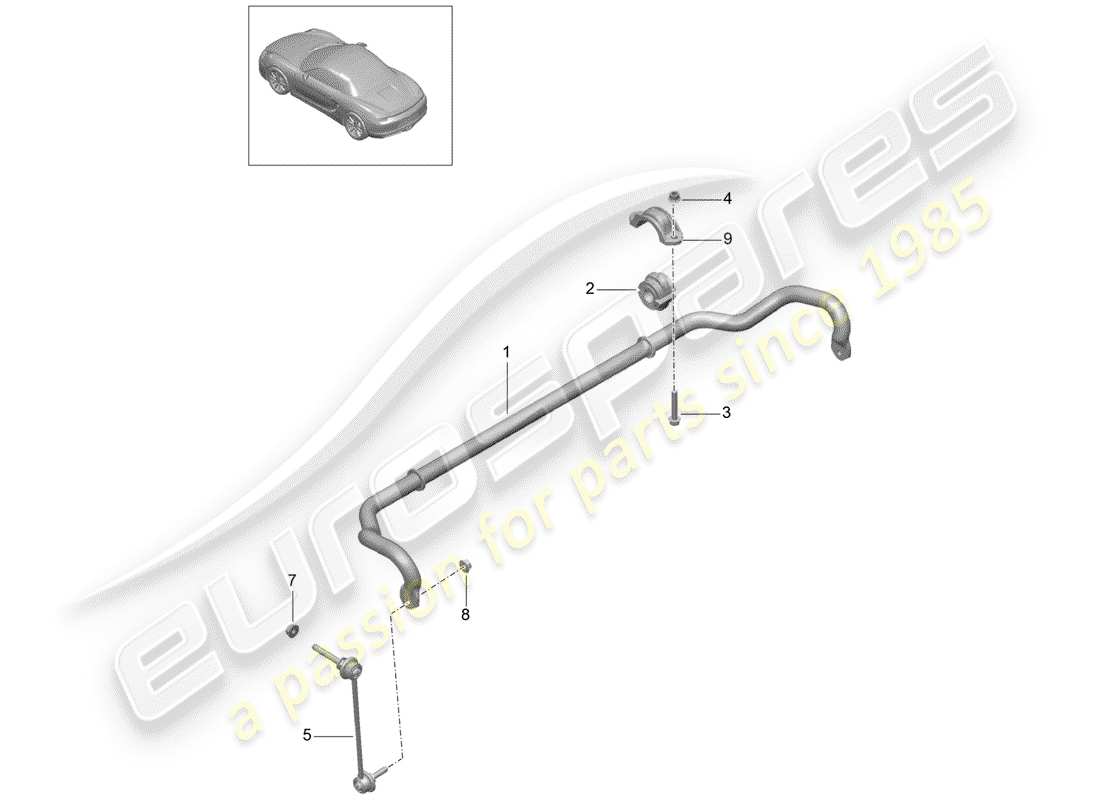 Porsche Boxster 981 (2013) stabilizer Part Diagram