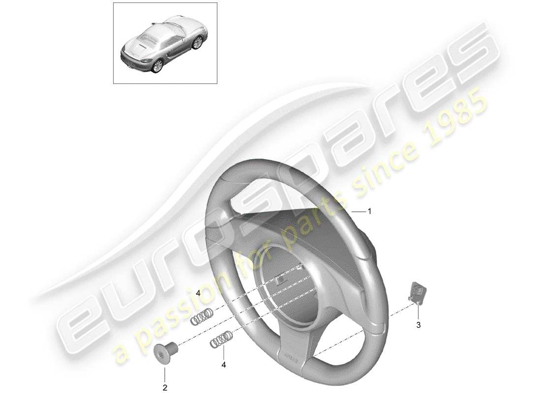 Porsche Boxster 981 (2013) Steering Wheels Part Diagram