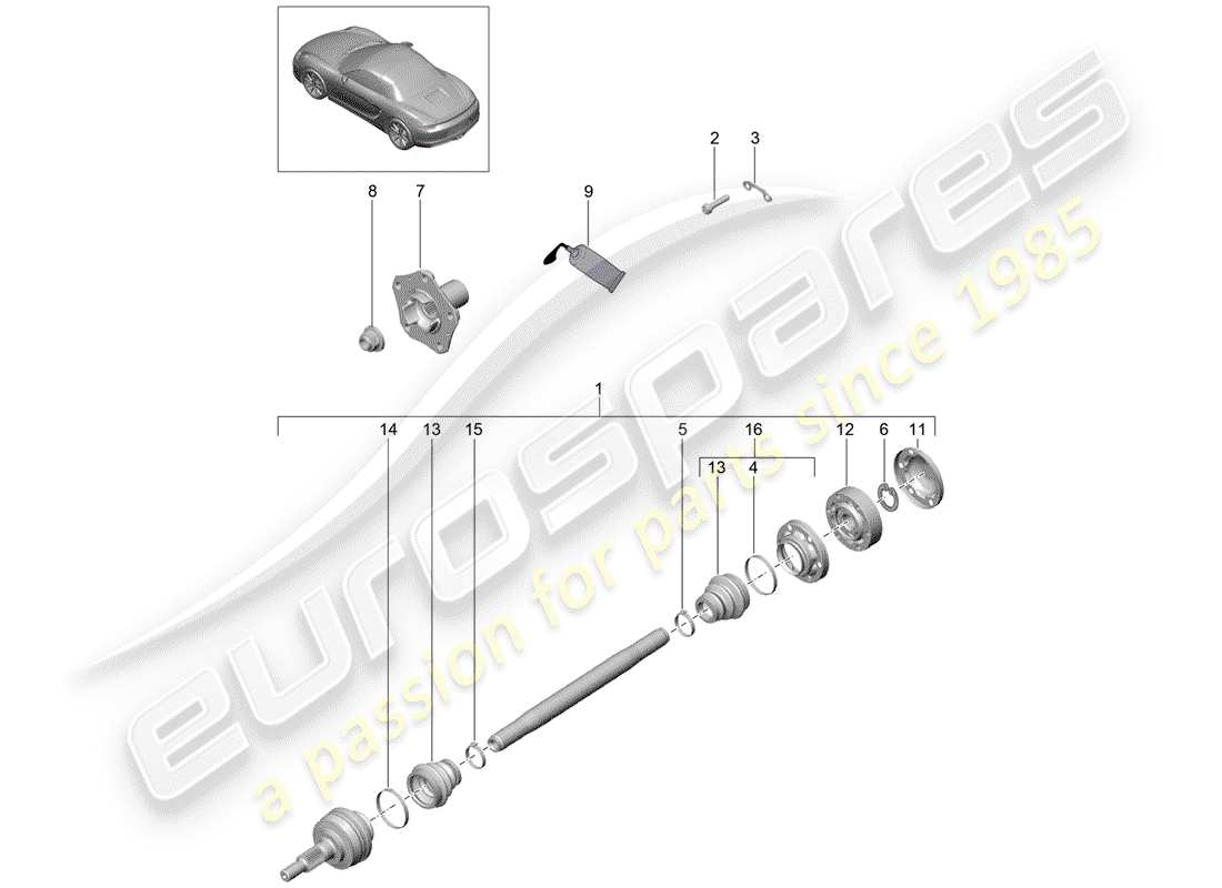 Porsche Boxster 981 (2013) DRIVE SHAFT Part Diagram