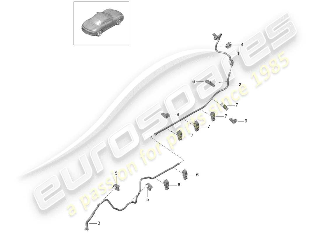 Porsche Boxster 981 (2013) VACUUM LINE Part Diagram