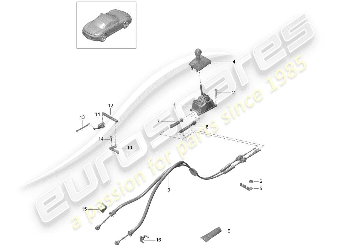 Porsche Boxster 981 (2013) transmission control Part Diagram