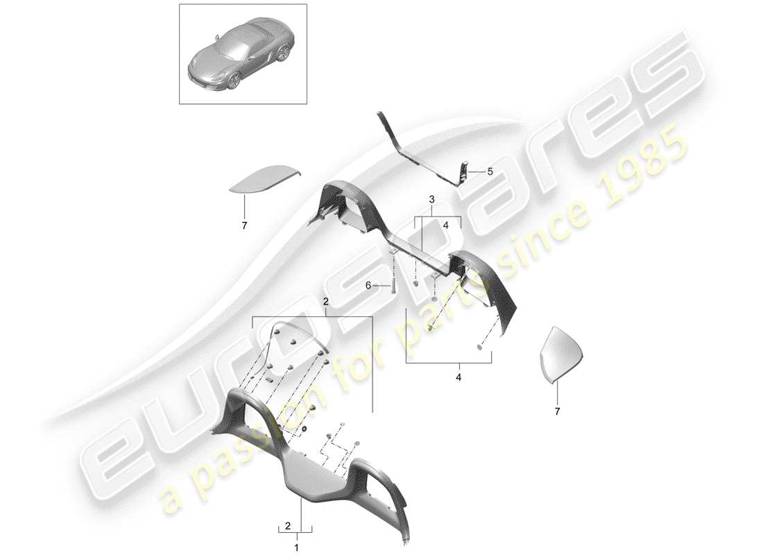 Porsche Boxster 981 (2013) trims Part Diagram