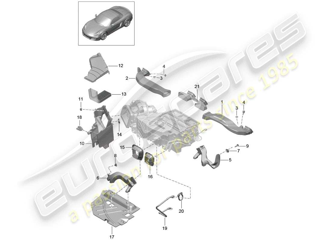 Porsche Boxster 981 (2013) AIR DUCT Part Diagram