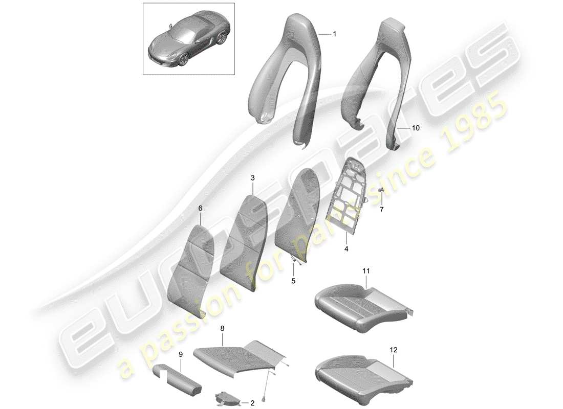 Porsche Boxster 981 (2013) foam part Part Diagram