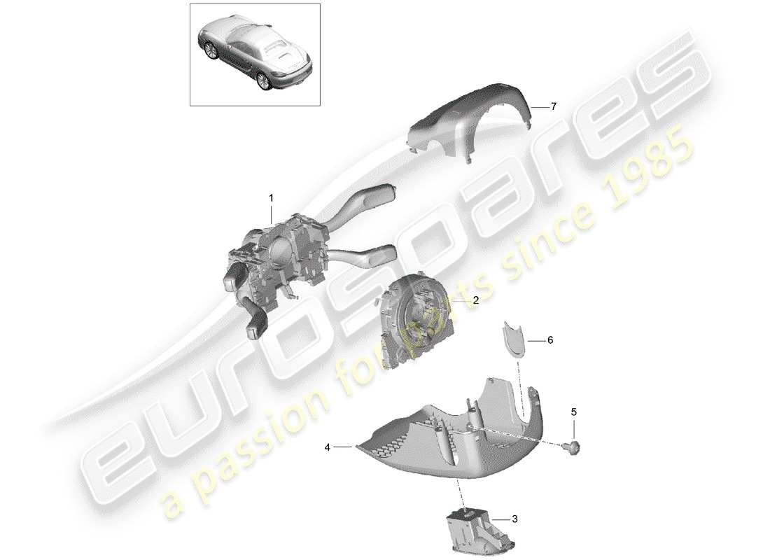 Porsche Boxster 981 (2013) STEERING COLUMN SWITCH Part Diagram