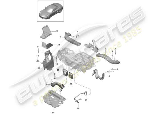 a part diagram from the Porsche Boxster 981 parts catalogue