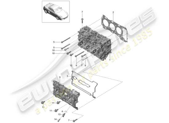 a part diagram from the Porsche Boxster 981 (2014) parts catalogue