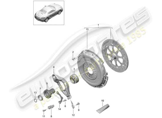 a part diagram from the Porsche Boxster 981 (2014) parts catalogue