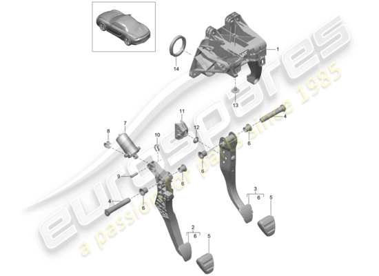 a part diagram from the Porsche Boxster 981 parts catalogue