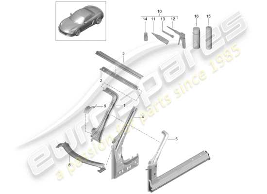 a part diagram from the Porsche Boxster 981 parts catalogue