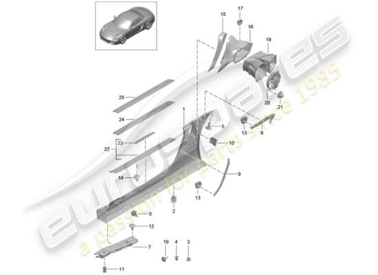 a part diagram from the Porsche Boxster 981 parts catalogue