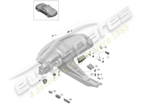 a part diagram from the Porsche Boxster 981 (2014) parts catalogue