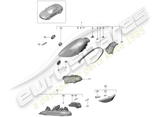 a part diagram from the Porsche Boxster 981 (2014) parts catalogue