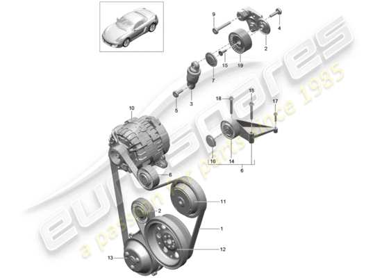 a part diagram from the Porsche Boxster 981 parts catalogue