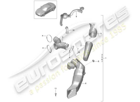 a part diagram from the Porsche Boxster 981 parts catalogue