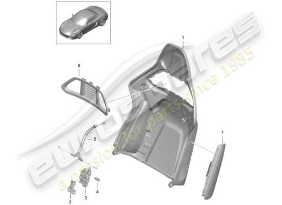 a part diagram from the Porsche Boxster 981 (2015) parts catalogue