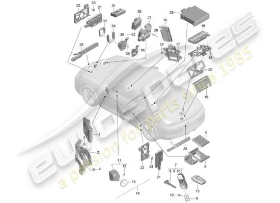 a part diagram from the Porsche Boxster 981 (2015) parts catalogue