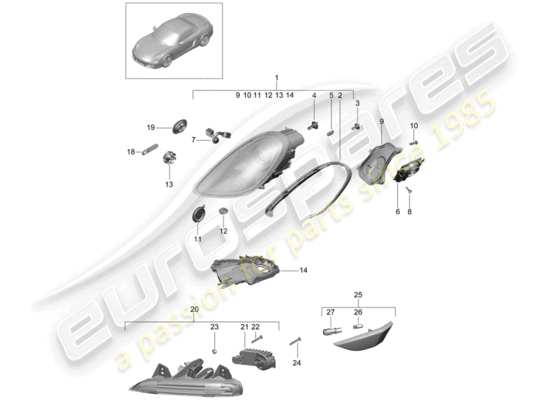 a part diagram from the Porsche Boxster 981 parts catalogue