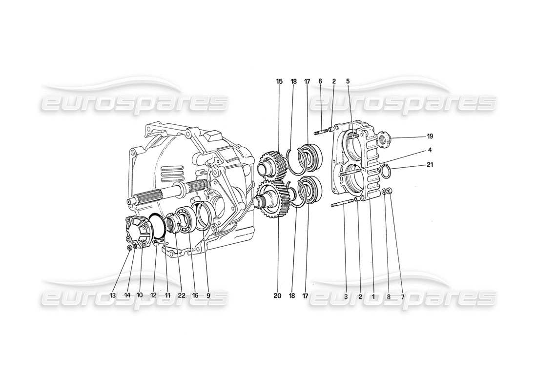 Ferrari 288 GTO Gearbox Transmission Parts Diagram