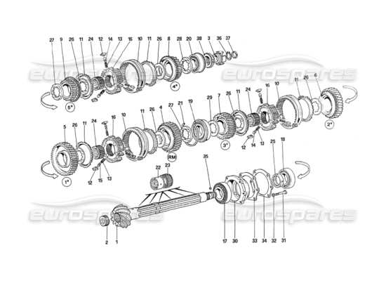 a part diagram from the Ferrari 288 GTO parts catalogue