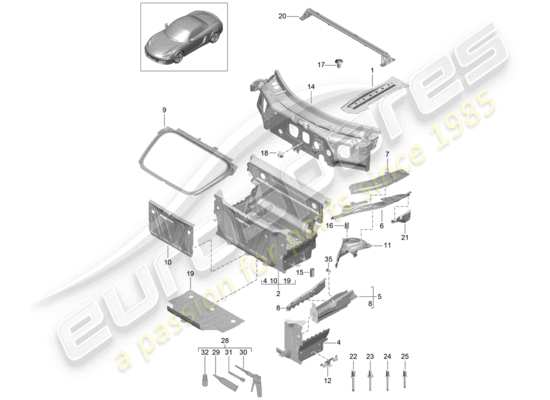 a part diagram from the Porsche Boxster 981 parts catalogue