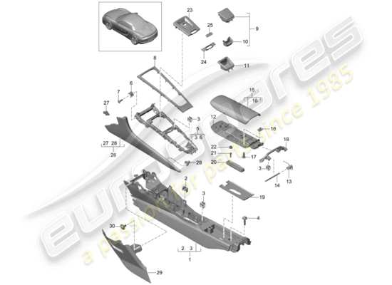 a part diagram from the Porsche Boxster 981 parts catalogue