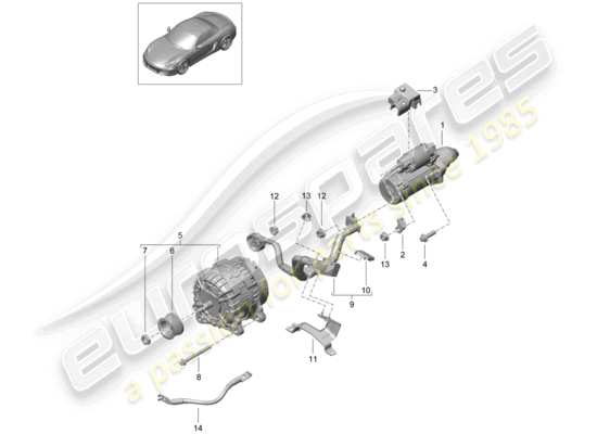 a part diagram from the Porsche Boxster 981 parts catalogue