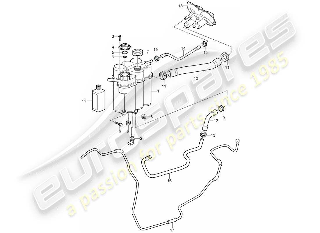 Porsche Boxster 987 (2005) water cooling 4 Part Diagram