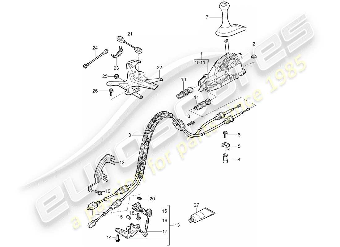 Porsche Boxster 987 (2005) transmission control Part Diagram