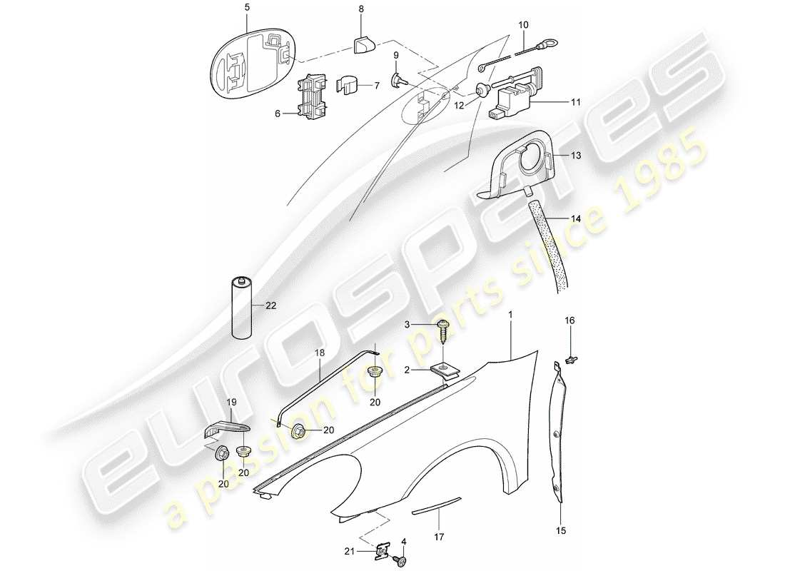 Porsche Boxster 987 (2005) FENDER Part Diagram