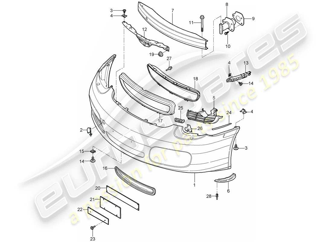 Porsche Boxster 987 (2005) BUMPER Part Diagram