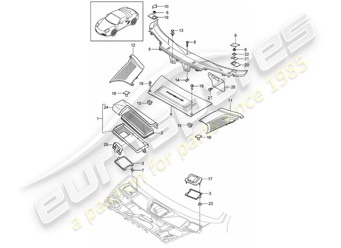 Porsche Boxster 987 (2005) PARTICULATE FILTER Part Diagram