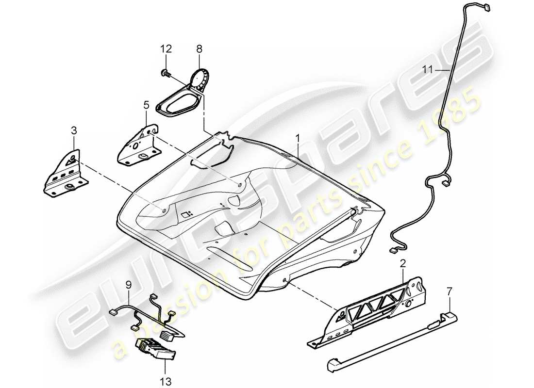 Porsche Boxster 987 (2005) SEAT Part Diagram