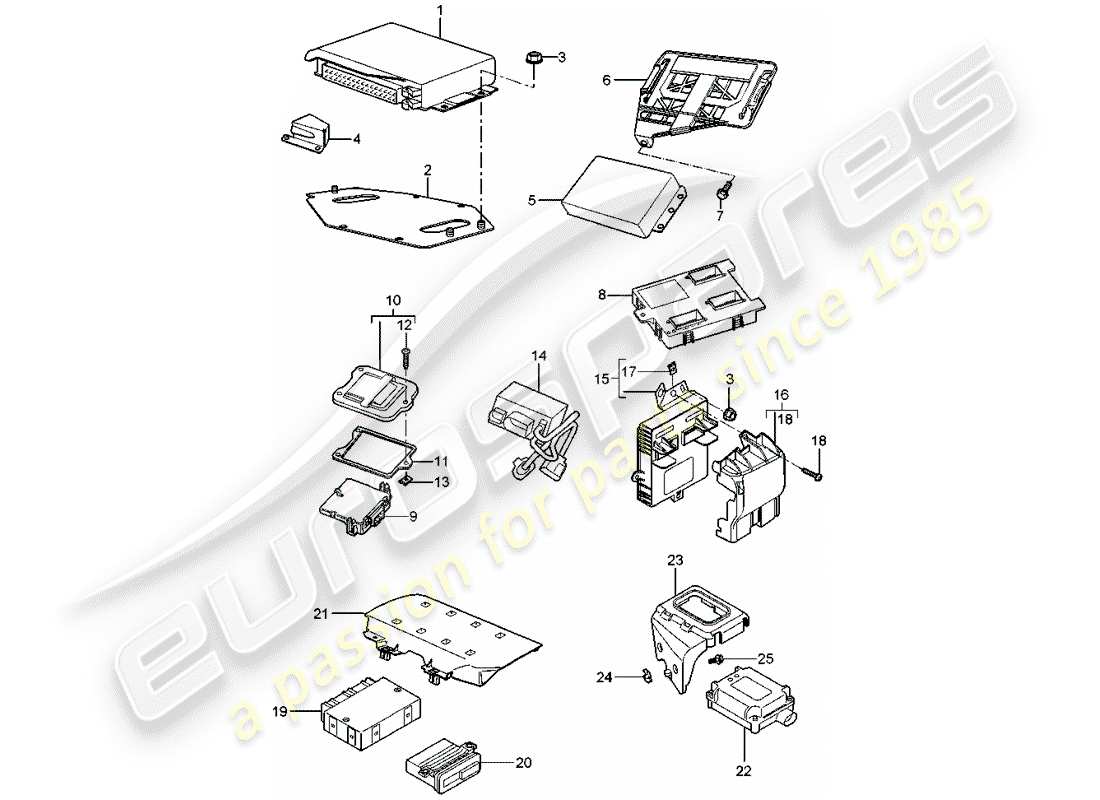 Porsche Boxster 987 (2005) CONTROL UNITS Part Diagram