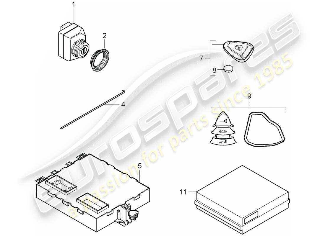 Porsche Boxster 987 (2005) CONTROL UNITS Part Diagram